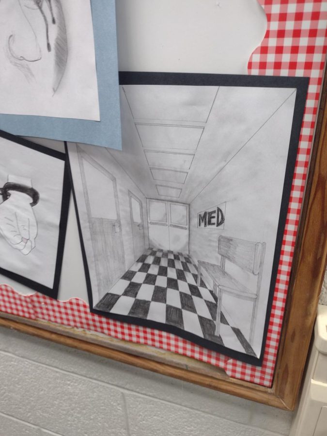 MuHS student artwork in Mrs. Shirleys art class depicting realism. 