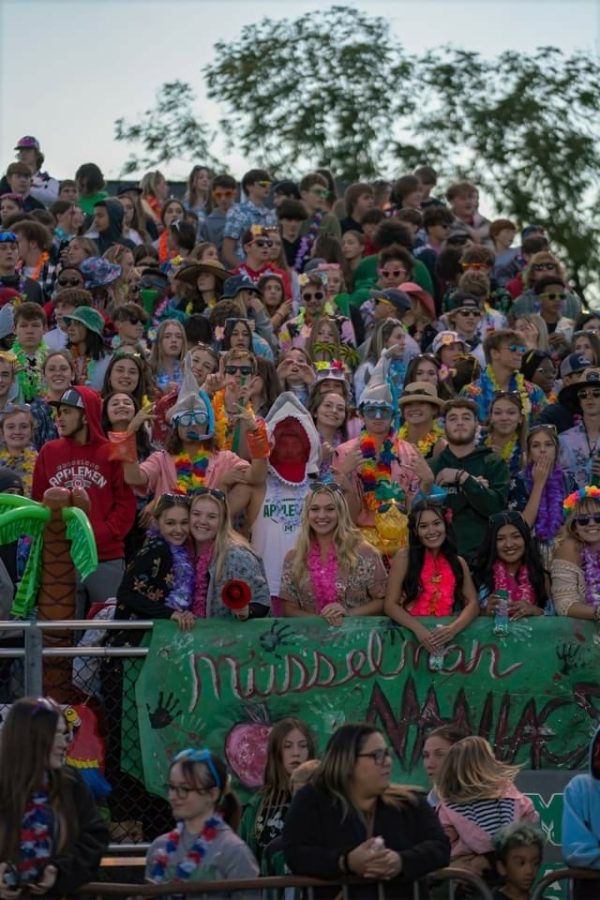 MuHS student section during the varsity football teams first home game of the fall season. 