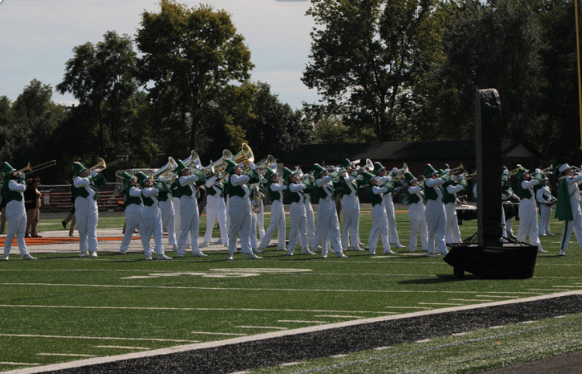 Pictured is the MuHS Marching Band who took home the win at the Martinsburg Spectacular in September. 