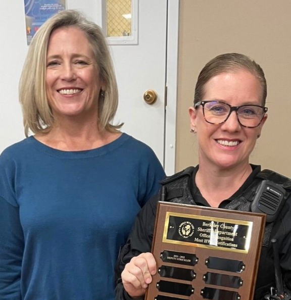 Pictured above is Deputy Strickler, MuHS's resource officer, receiving an award. 