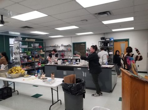 Pictured above is Mrs. McClintock teaching one of the baking classes at MuHS. Due to the high demand of students wishing to take baking class, one of the classrooms at Musselman was renovated.