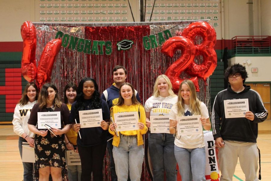 Senior MuHS students were recognized at College Decision Day by their college or the military. 