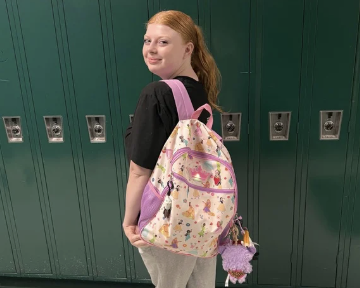 Pictured above is Stephanie Lewis with her Disney Princess backpack. 